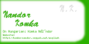 nandor komka business card